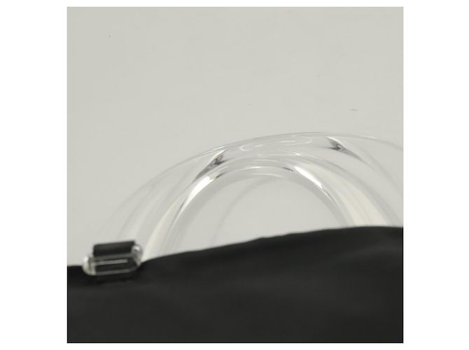 PRADA Borsa a mano in nylon nero chiaro Auth am8816 - vista 8