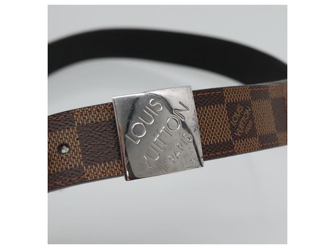 LOUIS VUITTON Damier Ebene Quadratgürtel 36,6"" LV Auth sw1302 - Ansicht 5