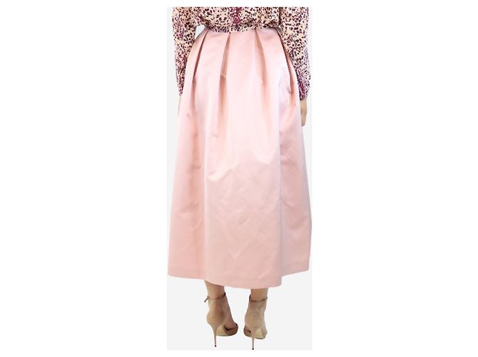 Rochas Saia midi plissada de seda rosa - tamanho UK 12 - vista 3
