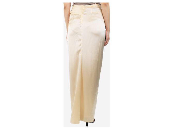 Johanna Ortiz Falda midi de seda crema - talla UK 10 Crudo - vista 3