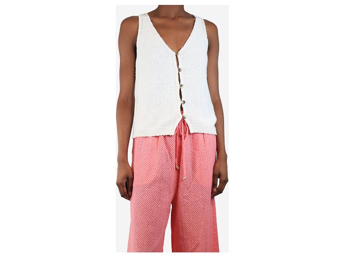 Autre Marque Weißer Strickwesten mit Knöpfen - Größe XS - Ansicht 3
