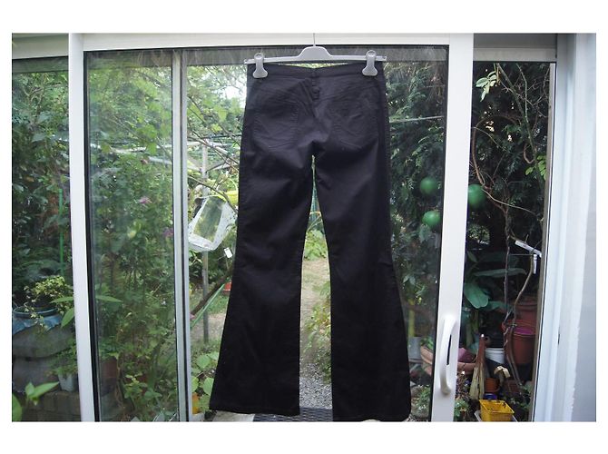 Pantalones ROCCOBAROCCO Negros de Algodón con Detalles de Strass - vista 3