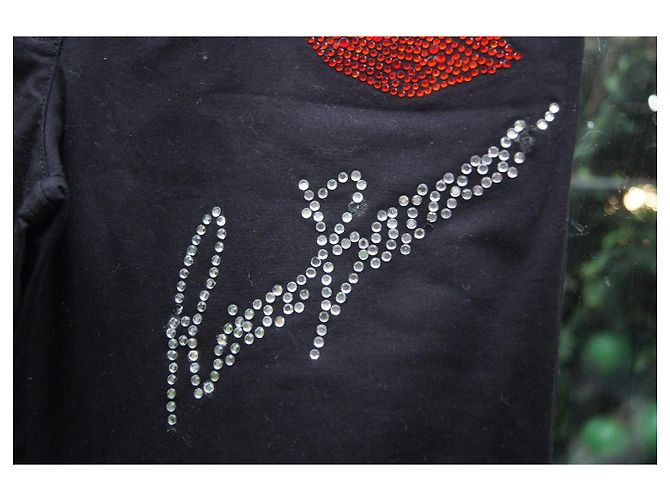 Pantalones ROCCOBAROCCO Negros de Algodón con Detalles de Strass - vista 4
