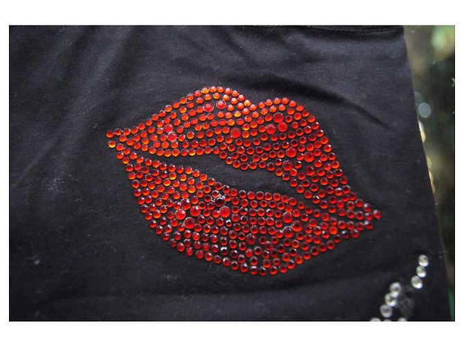 Pantalones ROCCOBAROCCO Negros de Algodón con Detalles de Strass - vista 5