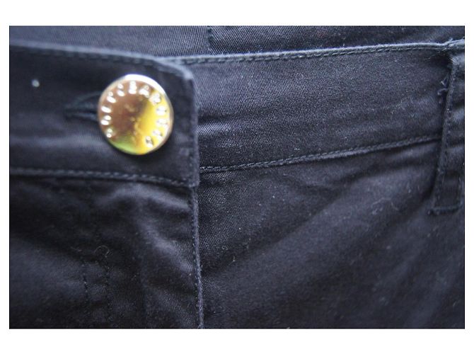 Pantalones ROCCOBAROCCO Negros de Algodón con Detalles de Strass - vista 7