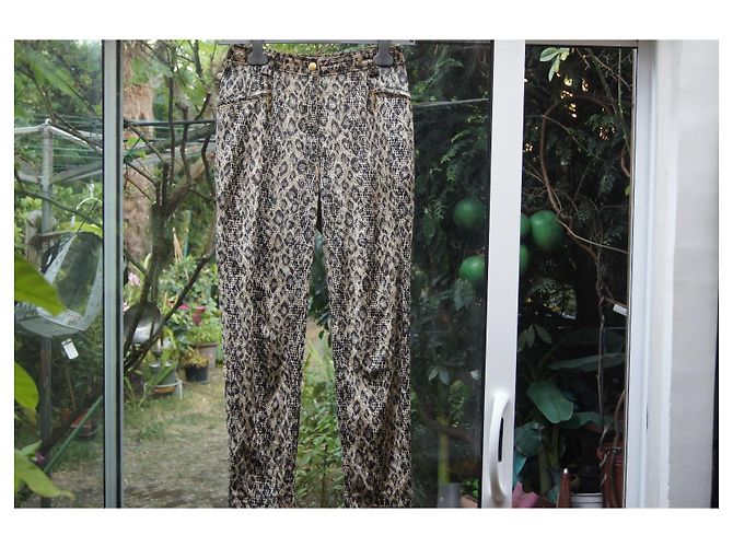 Autre Marque Calças com estampa de leopardo elásticas poliéster 38 fr - Ansicht 2