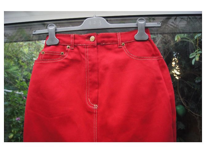 Falda roja de algodón Pierre Cardin - vista 3