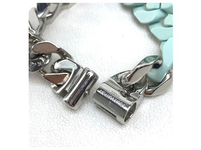 Bracciale Catena Scultura LV MP2630 di Louis Vuitton Argento Verde - vista 10