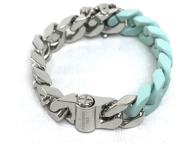Bracciale Catena Scultura LV MP2630 di Louis Vuitton Argento Verde - vista 2