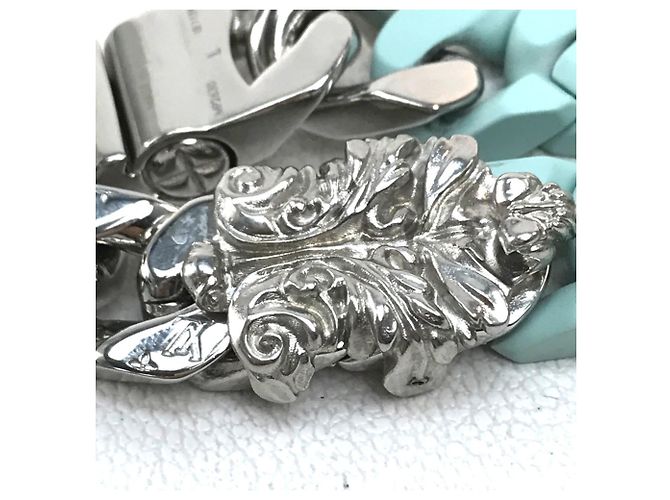 Bracciale Catena Scultura LV MP2630 di Louis Vuitton Argento Verde - vista 3