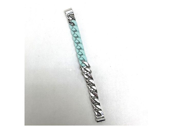 Bracciale Catena Scultura LV MP2630 di Louis Vuitton Argento Verde - vista 5