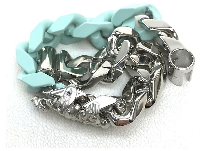 Bracciale Catena Scultura LV MP2630 di Louis Vuitton Argento Verde - vista 9