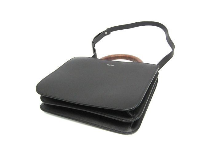 Borsa a tracolla con manico in legno Max Mara Nero - vista 3