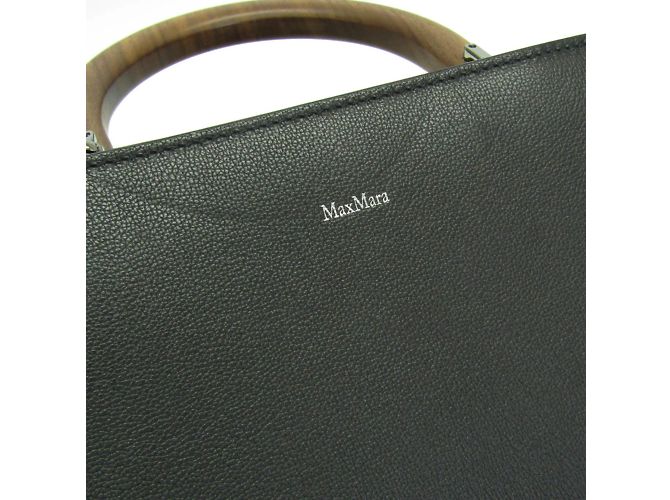Borsa a tracolla con manico in legno Max Mara Nero - vista 9