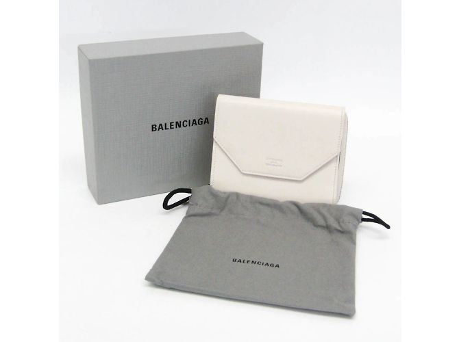 Billetera Compacta Envelope Balenciaga Negro Blanco roto - vista 2