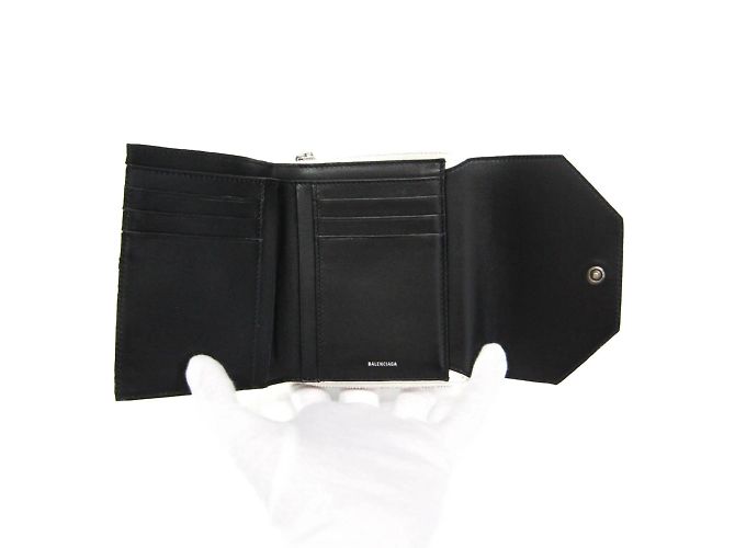 Billetera Compacta Envelope Balenciaga Negro Blanco roto - vista 4