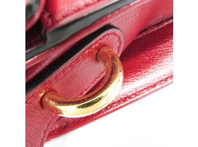 Borsa a spalla in pelle Gucci GG Marmont Double G 589474 per donna Rosso - vista 11