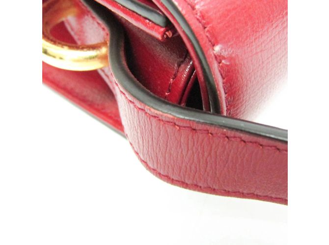 Borsa a spalla in pelle Gucci GG Marmont Double G 589474 per donna Rosso - vista 12