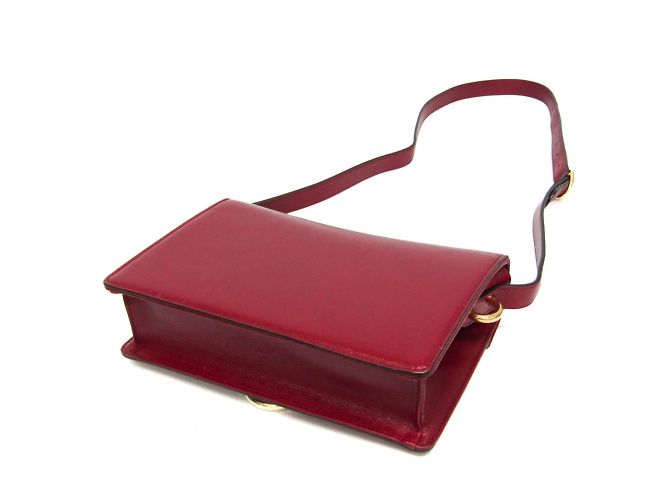 Borsa a spalla in pelle Gucci GG Marmont Double G 589474 per donna Rosso - vista 2