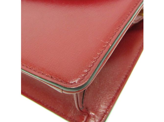 Borsa a spalla in pelle Gucci GG Marmont Double G 589474 per donna Rosso - vista 4