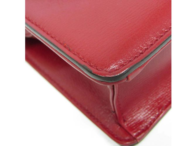 Borsa a spalla in pelle Gucci GG Marmont Double G 589474 per donna Rosso - vista 5