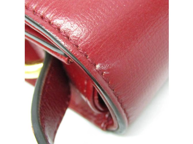 Borsa a spalla in pelle Gucci GG Marmont Double G 589474 per donna Rosso - vista 8