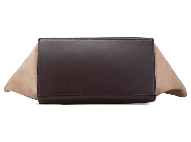 Céline Celine Brown Medium Tricolor Leather Trapeze Satchel Dark brown - view 3