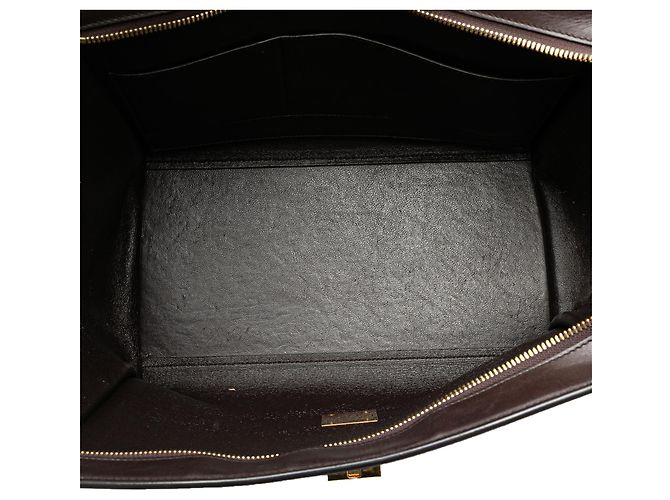 Céline Celine Brown Medium Tricolor Leather Trapeze Satchel Dark brown - view 4