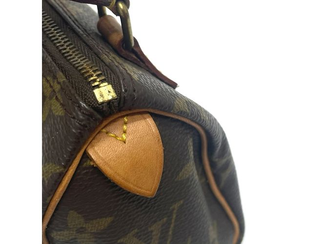 Borsa a mano Mini Speedy Pouch Monogram Louis Vuitton Marrone - vista 8