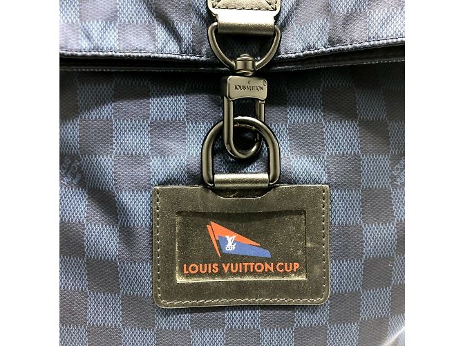 Borsa a Spalla Louis Vuitton Damier Challenge Alizee Cup Nero Blu navy - vista 10