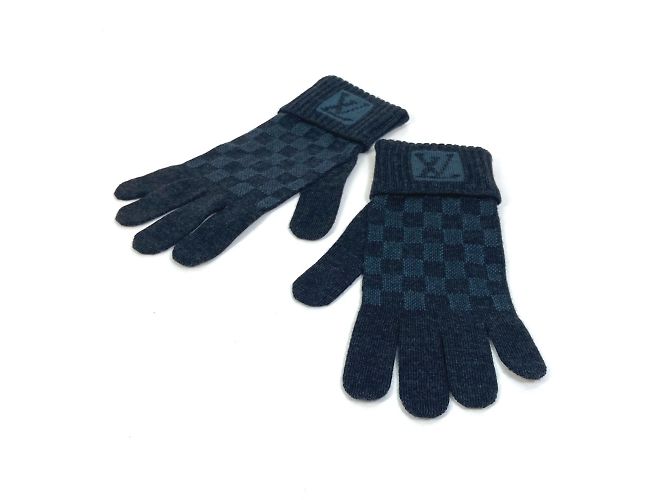 Guanti Louis Vuitton Gon Petit Damier Marrone Blu - vista 3