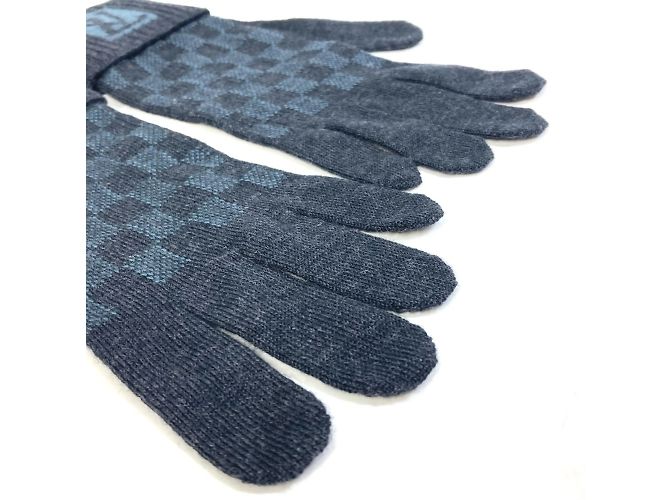 Guanti Louis Vuitton Gon Petit Damier Marrone Blu - vista 4