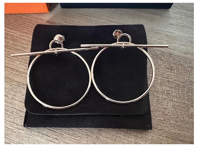Hermès Loop Ohrringe Roségold Gold hardware - Ansicht 3