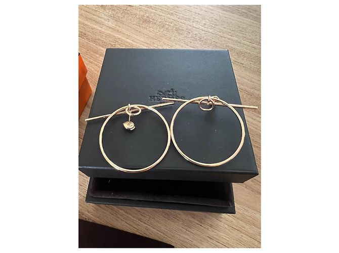 Hermès Loop Ohrringe Roségold Gold hardware - Ansicht 6