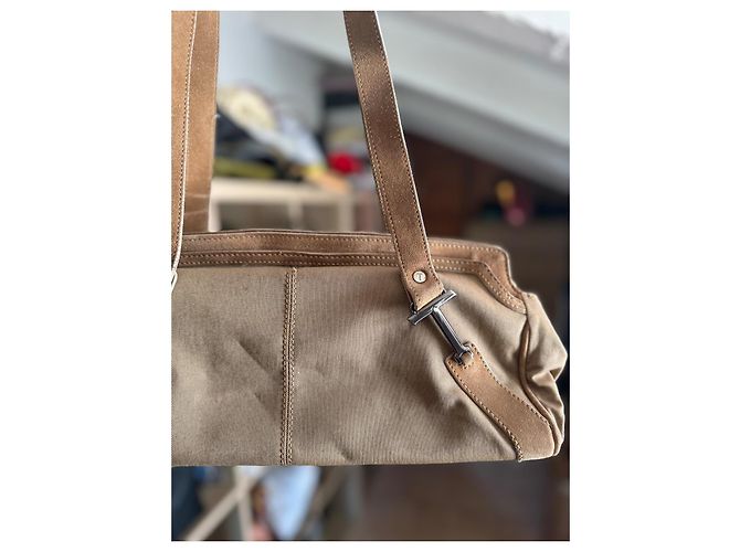 Borsa Tod's beige in cotone e pelliccia - vista 2