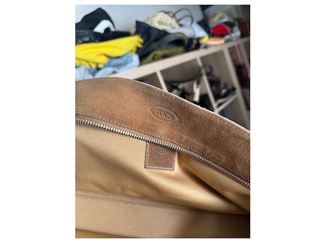 Borsa Tod's beige in cotone e pelliccia - vista 3