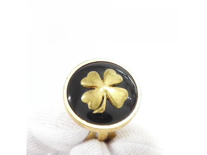 Orecchini a clip Chanel neri e dorati Nero D'oro - vista 3