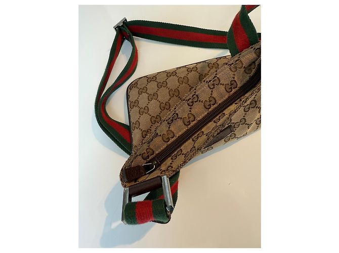 Borsa messenger Gucci GG monogramma web 146390 Beige - vista 3