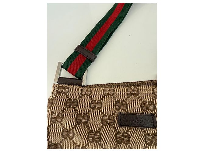 Borsa messenger Gucci GG monogramma web 146390 Beige - vista 6