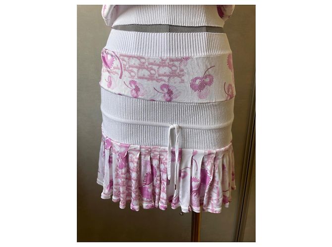 Dior Cherry Blossom Monogramm Rockanzug Rosa Viscose Pink - Ansicht 4
