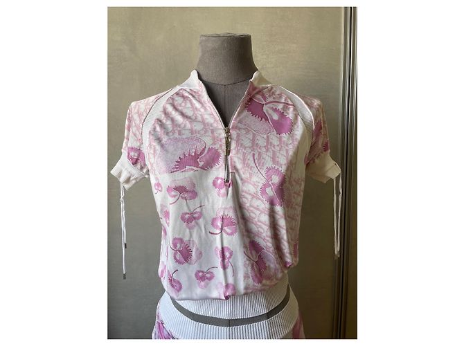 Dior Cherry Blossom Monogramm Rockanzug Rosa Viscose Pink - Ansicht 5