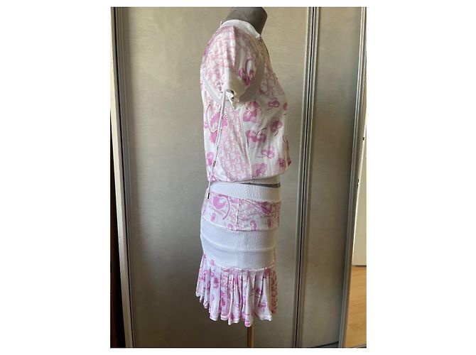 Dior Cherry Blossom Monogramm Rockanzug Rosa Viscose Pink - Ansicht 6
