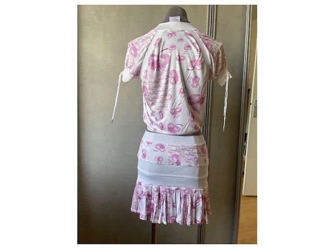 Dior Cherry Blossom Monogramm Rockanzug Rosa Viscose Pink - Ansicht 7