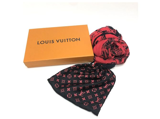 Bufanda de seda plisada gigante con estampado floral Louis Vuitton Negro - vista 12