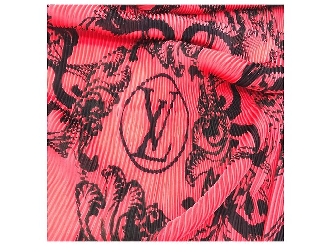 Bufanda de seda plisada gigante con estampado floral Louis Vuitton Negro - vista 2