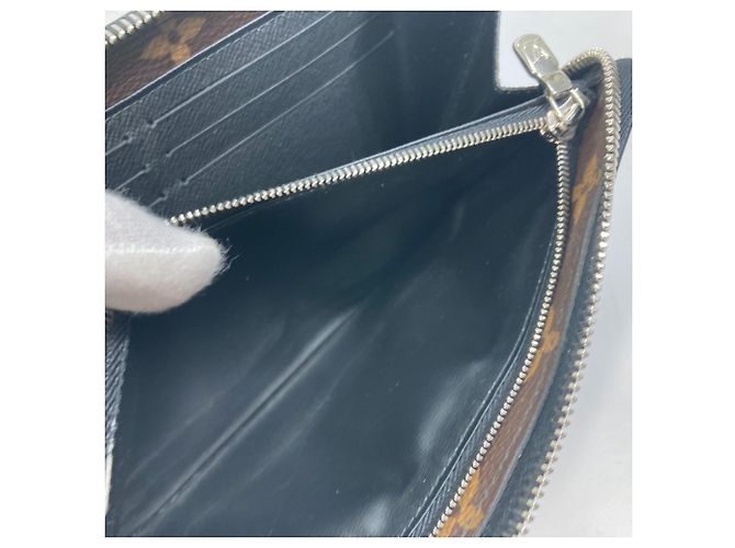 Zippy Louis Vuitton Monogram Macassar Long Wallet Brown Black - view 13