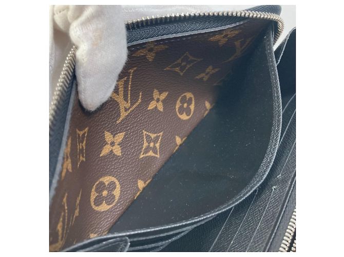 Zippy Louis Vuitton Monogram Macassar Long Wallet Brown Black - view 16