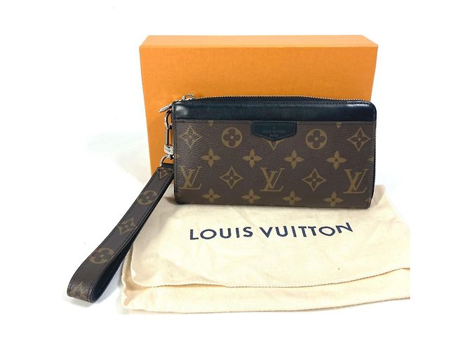Zippy Louis Vuitton Monogram Macassar Long Wallet Brown Black - view 18
