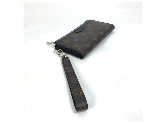 Zippy Louis Vuitton Monogram Macassar Long Wallet Brown Black - view 3