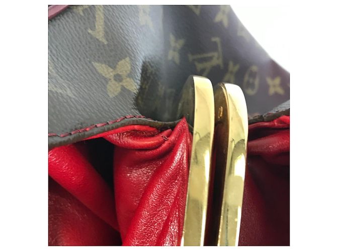 Louis Vuitton Monogram Mirage Boston/Schultertasche mit Greet-Verschluss Braun Rot - Ansicht 16